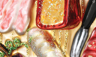 Old World Christmas Charcuterie Board Glass Ornament In Brown/ Yellow Red/ Purple