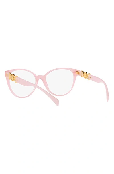 Shop Versace 53mm Cat Eye Optical Glasses In Opal Pink