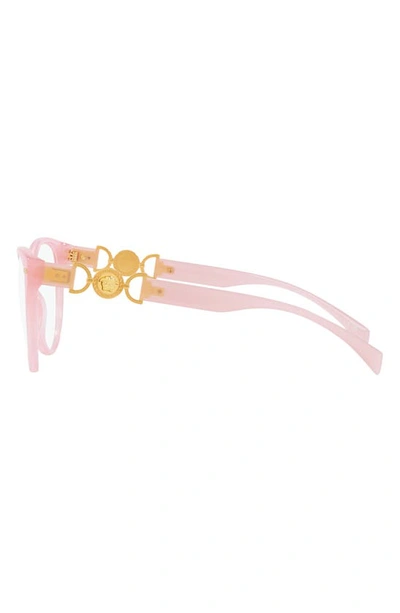 Shop Versace 53mm Cat Eye Optical Glasses In Opal Pink