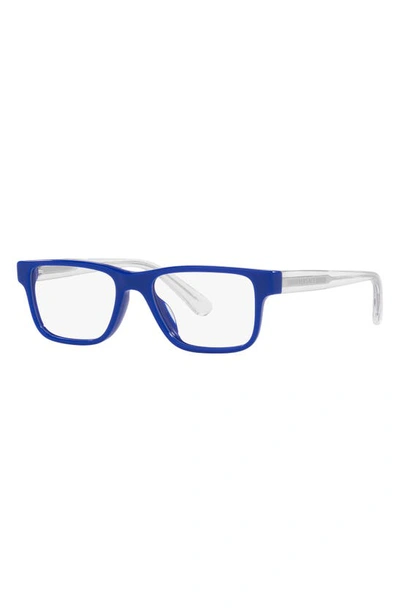 Shop Versace 47mm Rectangular Optical Glasses In Blue