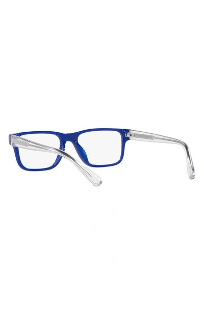 Shop Versace 47mm Rectangular Optical Glasses In Blue