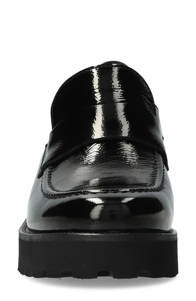 Shop Mephisto Florenza Platform Loafer In Black Crinkled Patent
