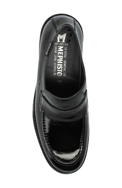 Shop Mephisto Florenza Platform Loafer In Black Crinkled Patent