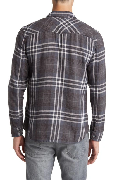 Shop John Varvatos Dale Plaid Button-up Shirt In Iron Grey