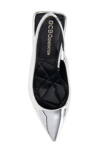 Shop Bcbgeneration Trina Pointed Toe Slingback Pump In Silver