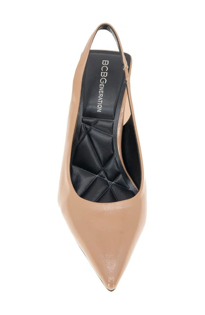 Shop Bcbgeneration Trina Pointed Toe Slingback Pump In Tan Patent