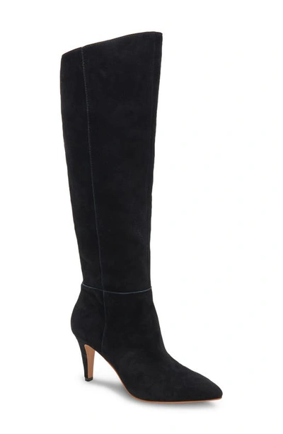 Shop Dolce Vita Haze Knee High Boot In Onyx Suede