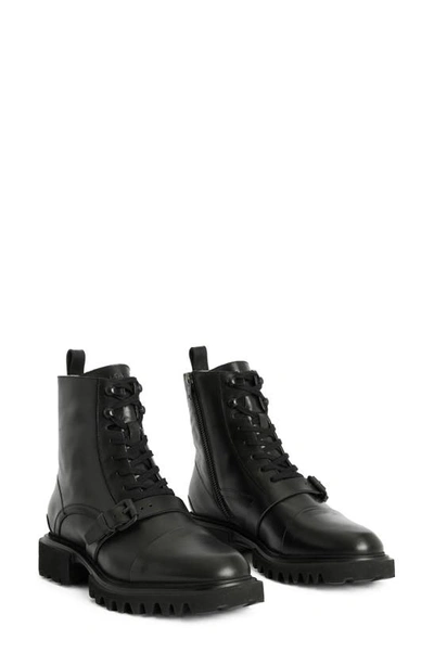 Shop Allsaints Tori Lug Sole Combat Boot In Black