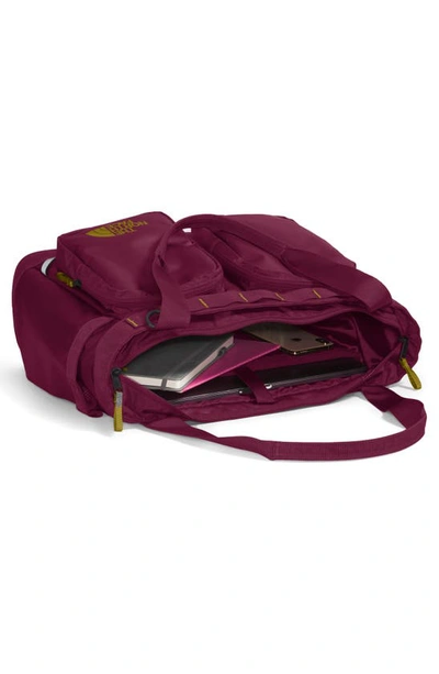 Shop The North Face Base Camp Voyager Tote In Boysenberry/ Sulphur Moss