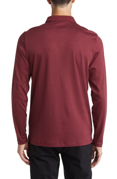 Shop Robert Barakett Georgia Long Sleeve Polo In Berry