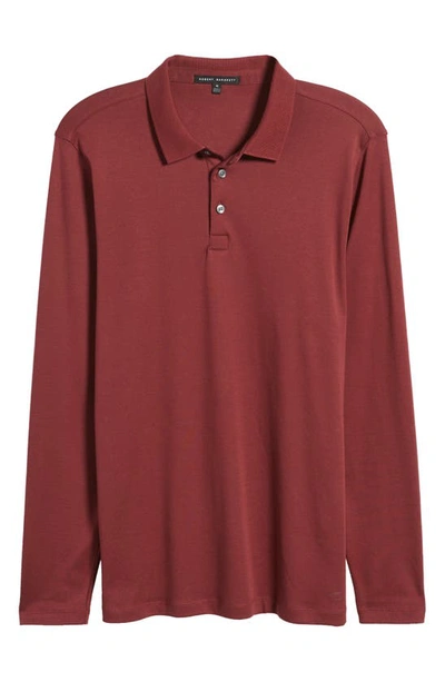 Shop Robert Barakett Georgia Long Sleeve Polo In Berry