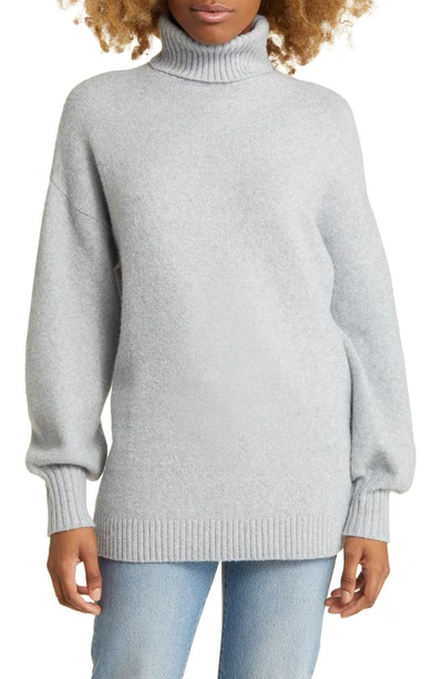 Shop Bp. Oversize Turtleneck Sweater In Grey Heather