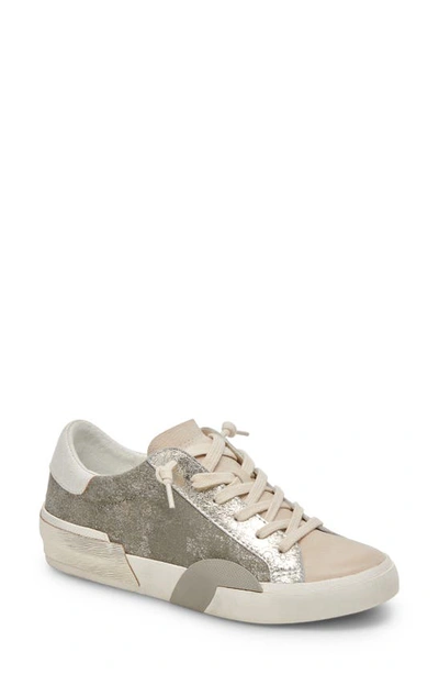 Shop Dolce Vita Zina Sneaker In Granite Metallic Suede