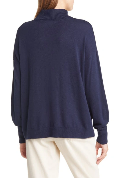 Shop Treasure & Bond Turtleneck Sweater In Navy Blazer