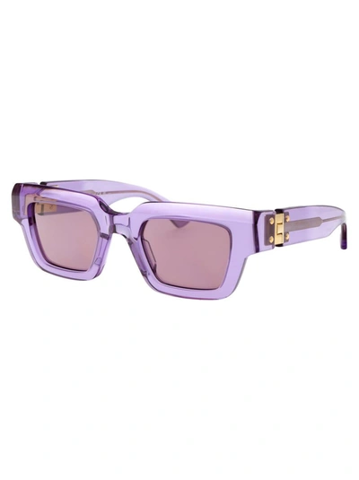 Shop Bottega Veneta Sunglasses In 003 Violet Violet Violet