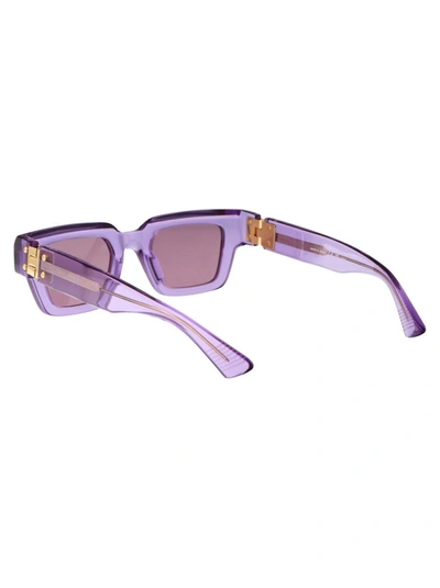 Shop Bottega Veneta Sunglasses In 003 Violet Violet Violet