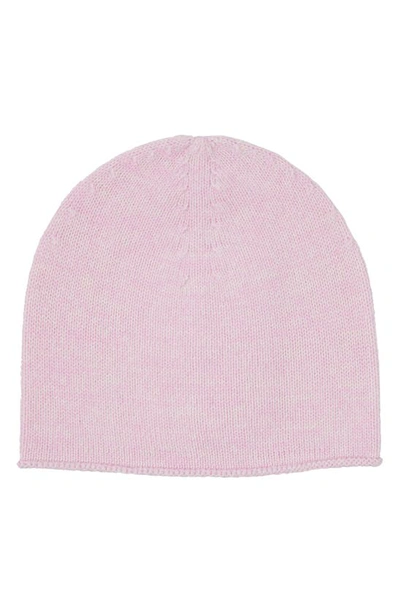 Shop Stewart Of Scotland Cashmere Two-tone Knit Beanie In Light Pink