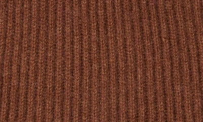 Stewart Of Scotland Cashmere Rib Knit Hood In Brown