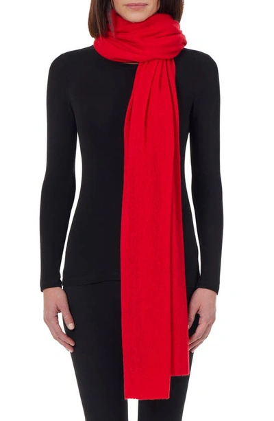 Stewart Of Scotland Cashmere Featherweight Scarf In Red