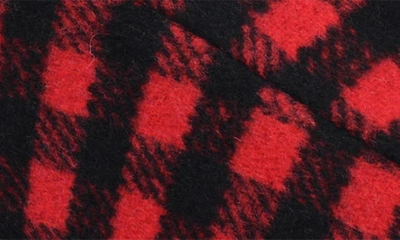 Gaahuu Buffalo Check Faux Shearling Slipper In Black/ Red