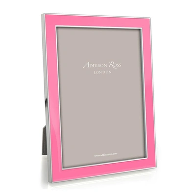 Addison Ross Ltd Electric Pink Enamel & Silver Frame In Silver