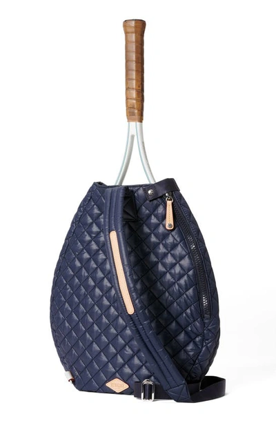 Shop Mz Wallace Metro Diamond Quilted Racquet Sling Bag In Dawn