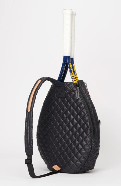 Shop Mz Wallace Metro Diamond Quilted Racquet Sling Bag In Black