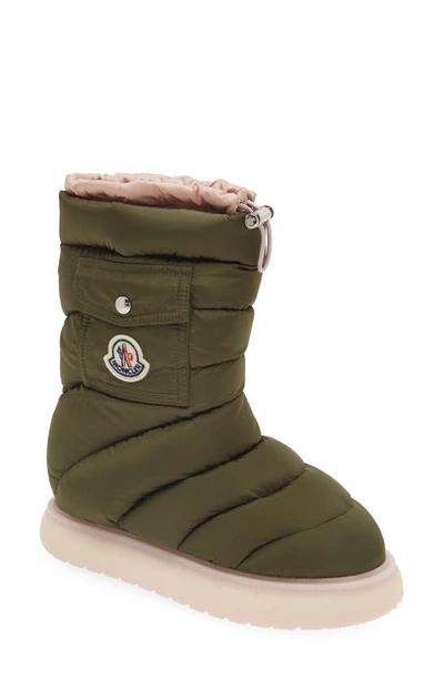 Shop Moncler Gaia Pocket Puffer Snow Boot In Olive