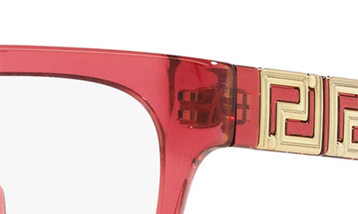 Shop Versace 54mm Pillow Optical Glasses In Transparent Red