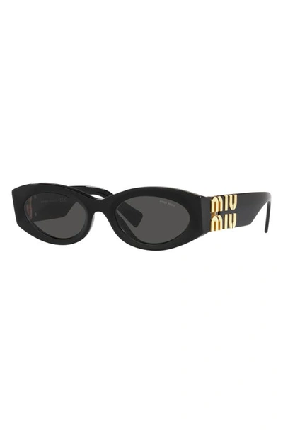 Shop Miu Miu 54mm Rectangular Sunglasses In Black