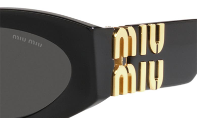 Miu Miu 54mm Rectangular Sunglasse In Black