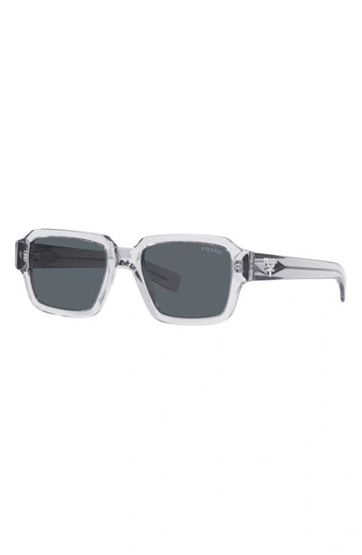 Shop Prada 52mm Square Sunglasses In Transparent Grey
