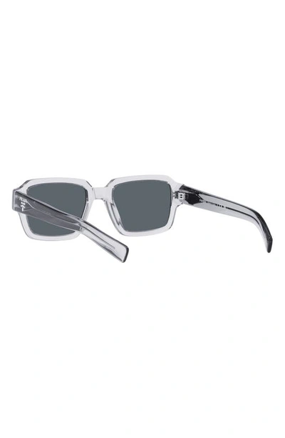 Shop Prada 52mm Square Sunglasses In Transparent Grey