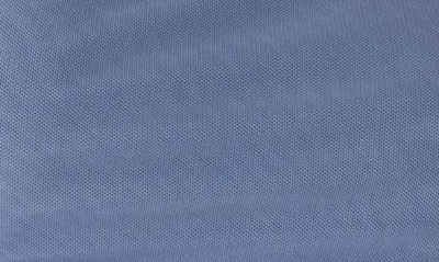 Shop Edikted Marta Semisheer Crop Long Sleeve Mesh Top In Blue