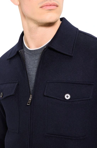 Shop Theory Vena Wool & Cashmere Shirt Jacket In Baltic