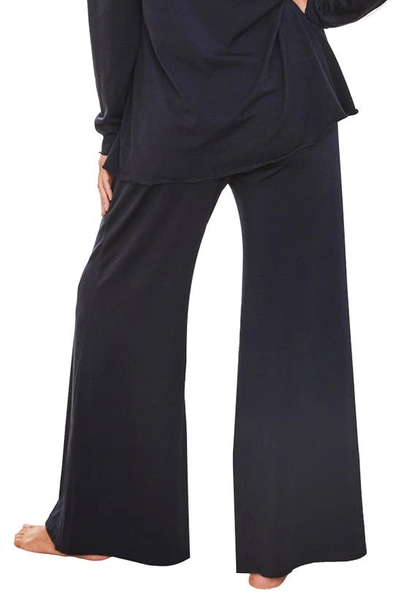 Shop Angel Maternity Debra Wide Leg Maternity Pants In Navy