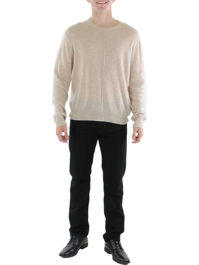 Shop Atm Anthony Thomas Melillo Mens Cashmere Ribbed Trim Pullover Sweater In Multi