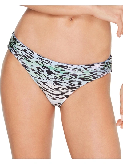 Shop Becca Animal Instincts Womens Reversible Rushed Bikini Swim Bottom In Multi