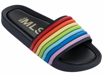 Shop Melissa Women's 3d Rainbow Beach Slide In Black