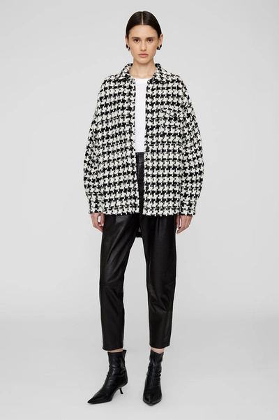 Shop Anine Bing Simon Jacket In Black And White