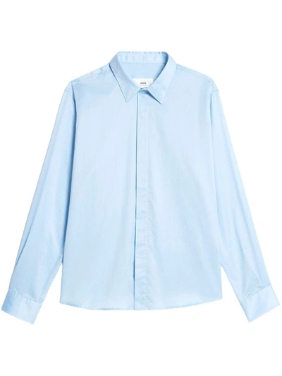 Shop Ami Alexandre Mattiussi Ami Paris Shirt In Sky Blue