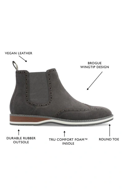 Vance Co. Thorpe Wingtip Chelsea Boot In Grey