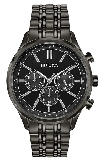 Shop Bulova Bracelet Strap Chronograph Watch, 42mm In Gunmetal