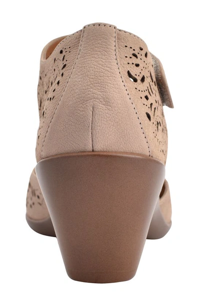 Easy Spirit Cindie Womens Leather Ankle Strap Mary Jane Heels In Taupe Nubuck