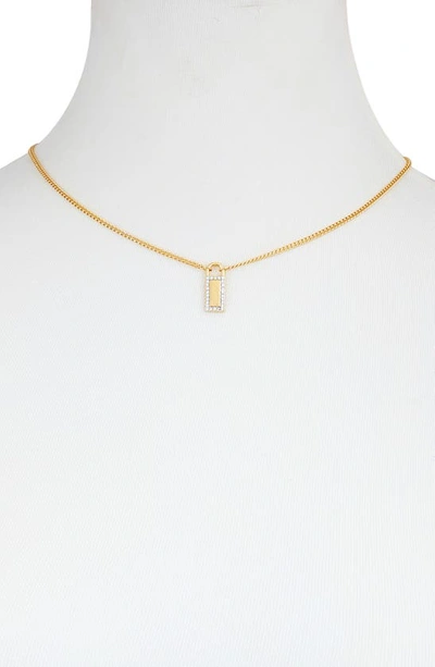 Shop Vince Camuto Lock Pendant Necklace In Gold