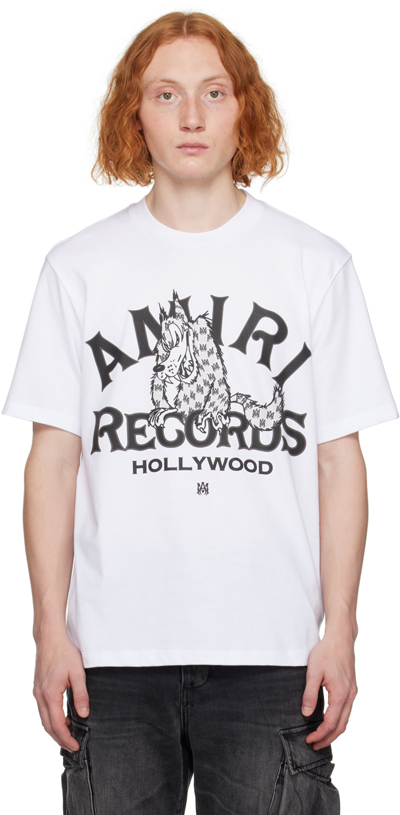 Shop Amiri White Records Wolf T-shirt