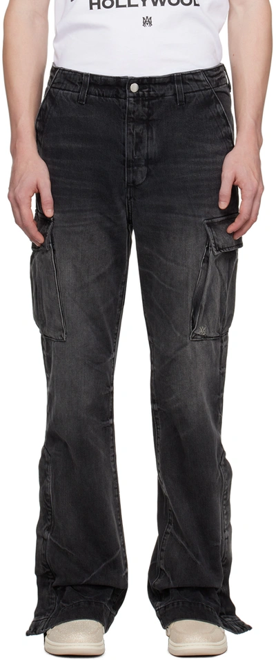 Shop Amiri Gray M65 Cargo Jeans In Storm Grey
