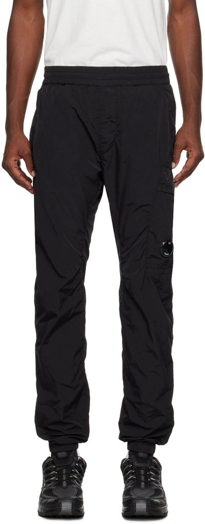 Shop C.p. Company Black Drawstring Sweatpants In 999 Black