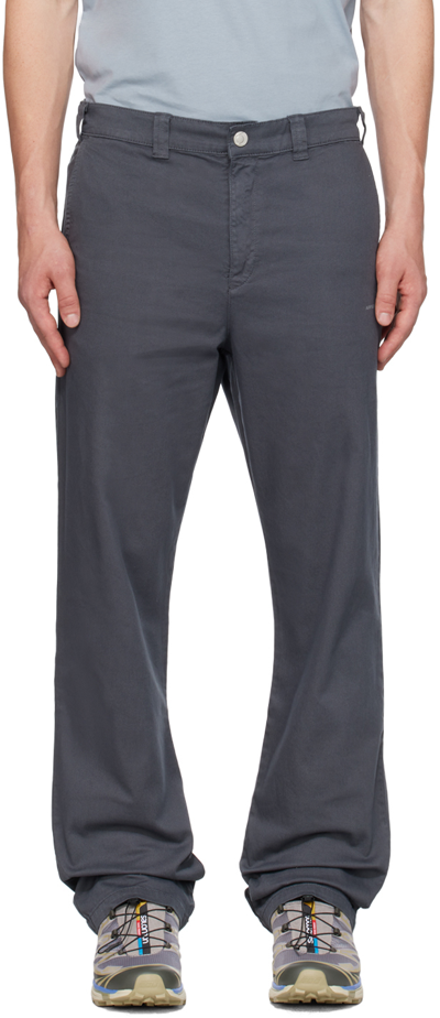 Shop Affxwrks Gray Washed Trousers In Washed Grey