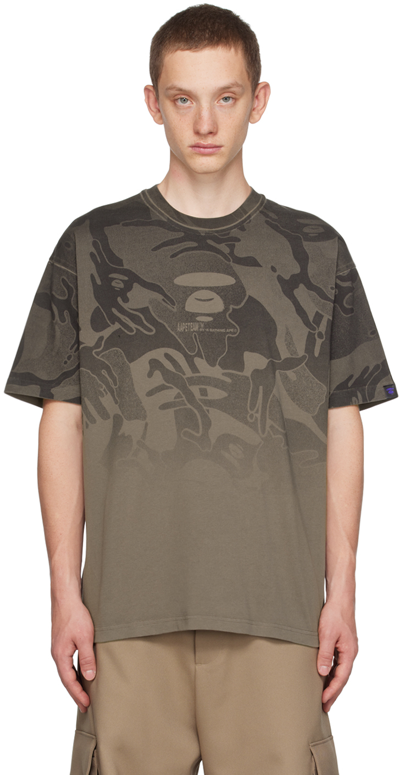 Shop Aape By A Bathing Ape Gray Printed T-shirt In Bgh